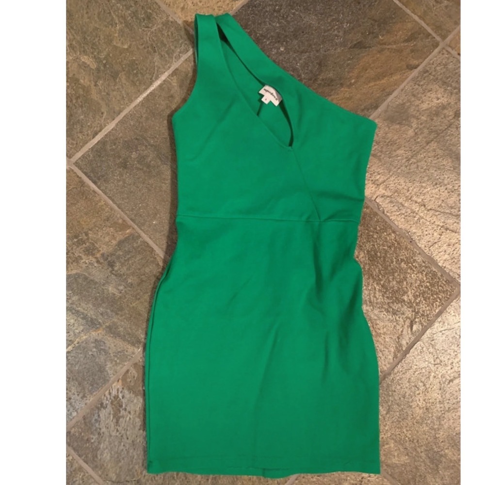 Superdown Revolve Nava Asymmetrical Mini Dress Bright Kelly Green Bodycon S